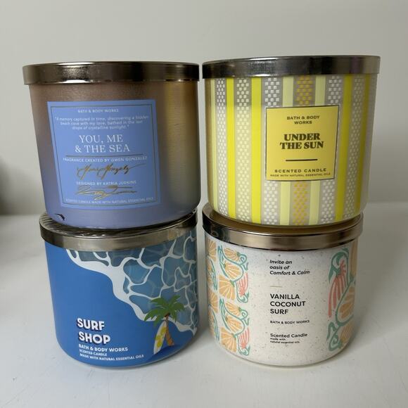 Bath & Body Works Summer Candles Surf Shop Under The Sun Sea 3 Wick Large 14.5oz - Picture 1 of 8